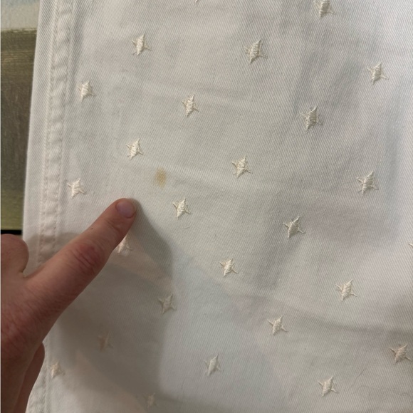 STELLA MCCARTNEY Off White Skinny Boyfriend Star Embroidered Jeans Sz 30 - Picture 4 of 7